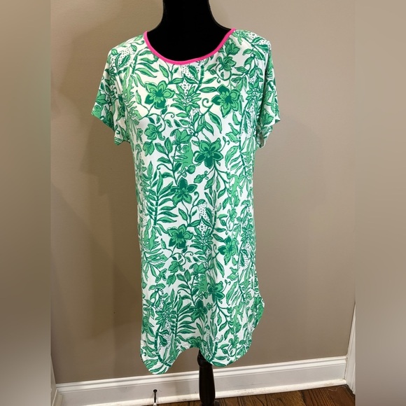 Women’s LILLY PULITZER Margene Pima cotton Pajama sleep dress- Size M - Picture 2 of 8